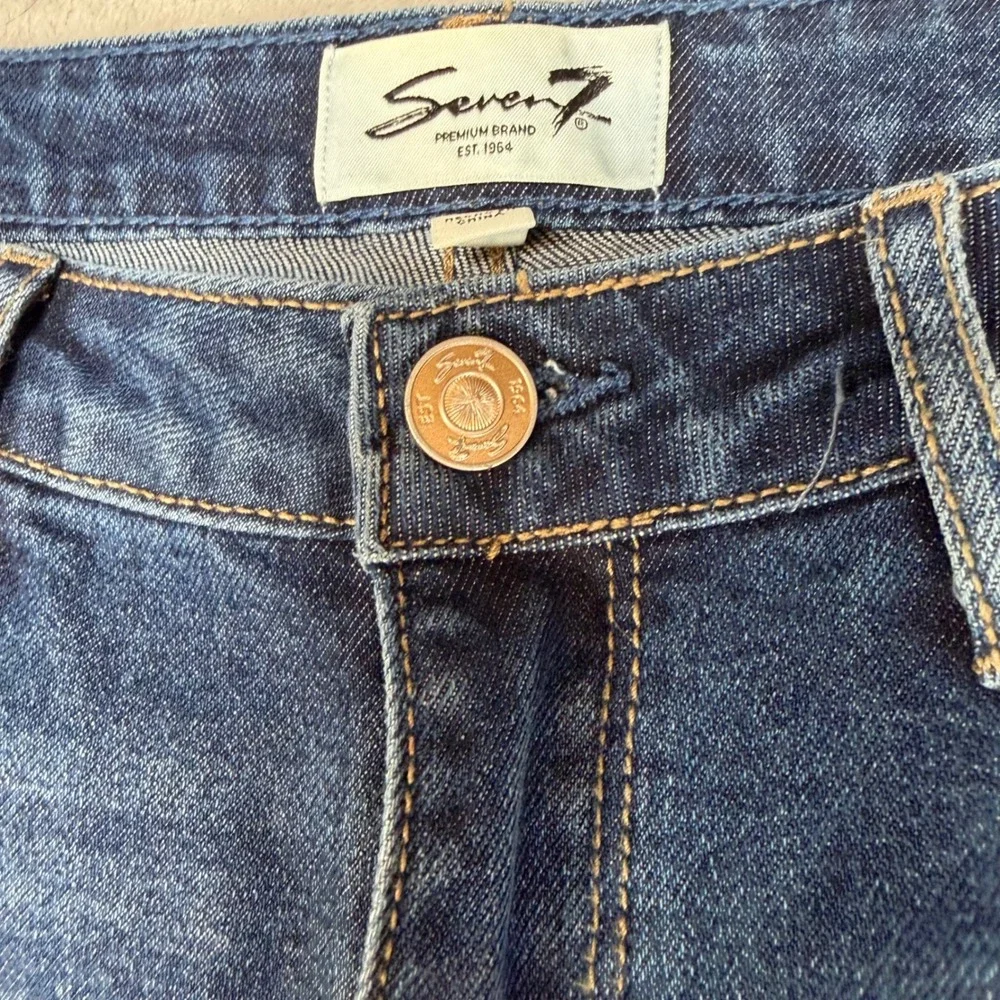 Seven7 Loose Straight Leg‎ Jeans Womens Size 4 Dark Wash Denim Stretch Blue